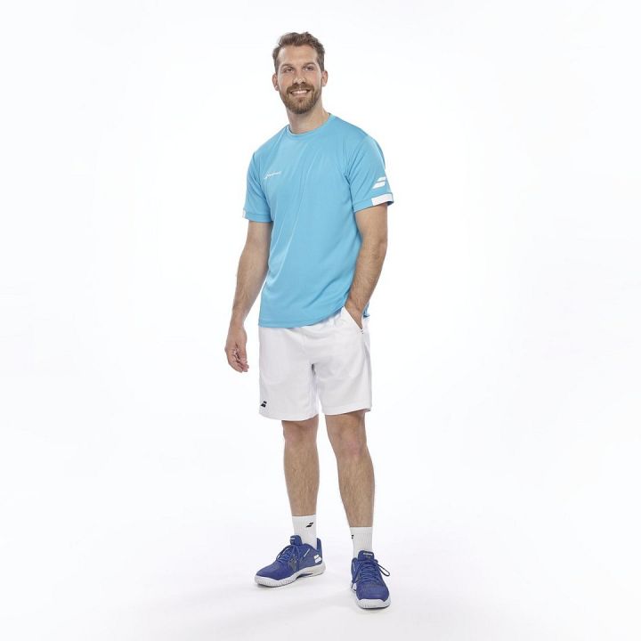 Babolat Play Crew Neck Tee Cyan Blue